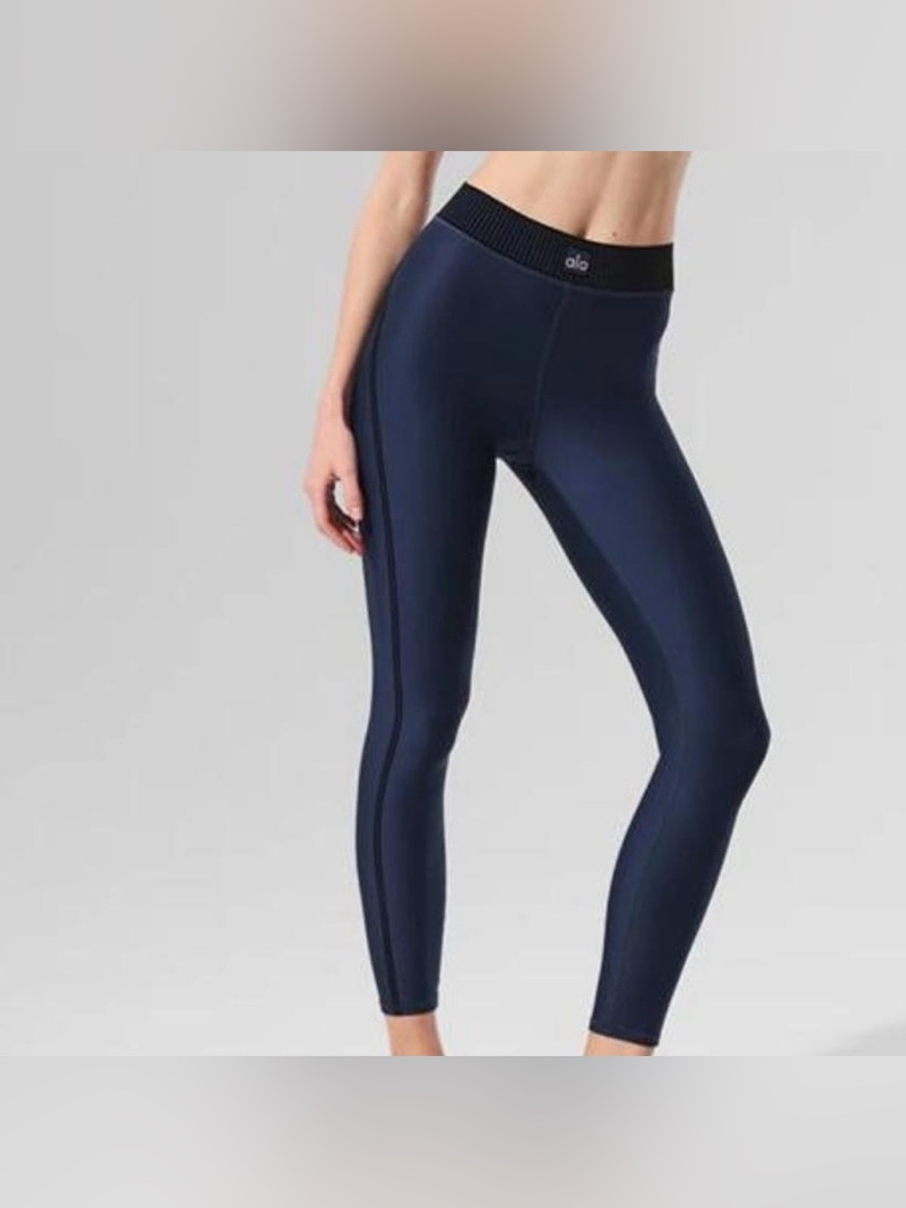 ALO Yoga Navy High-Waist Seam Detail Legging